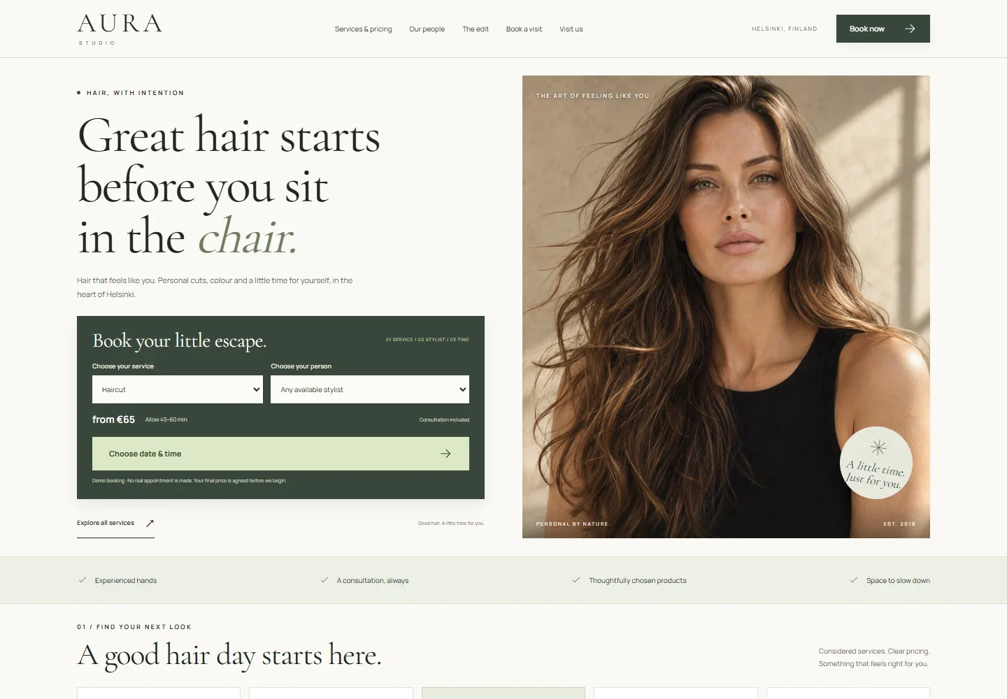 aura booking hero